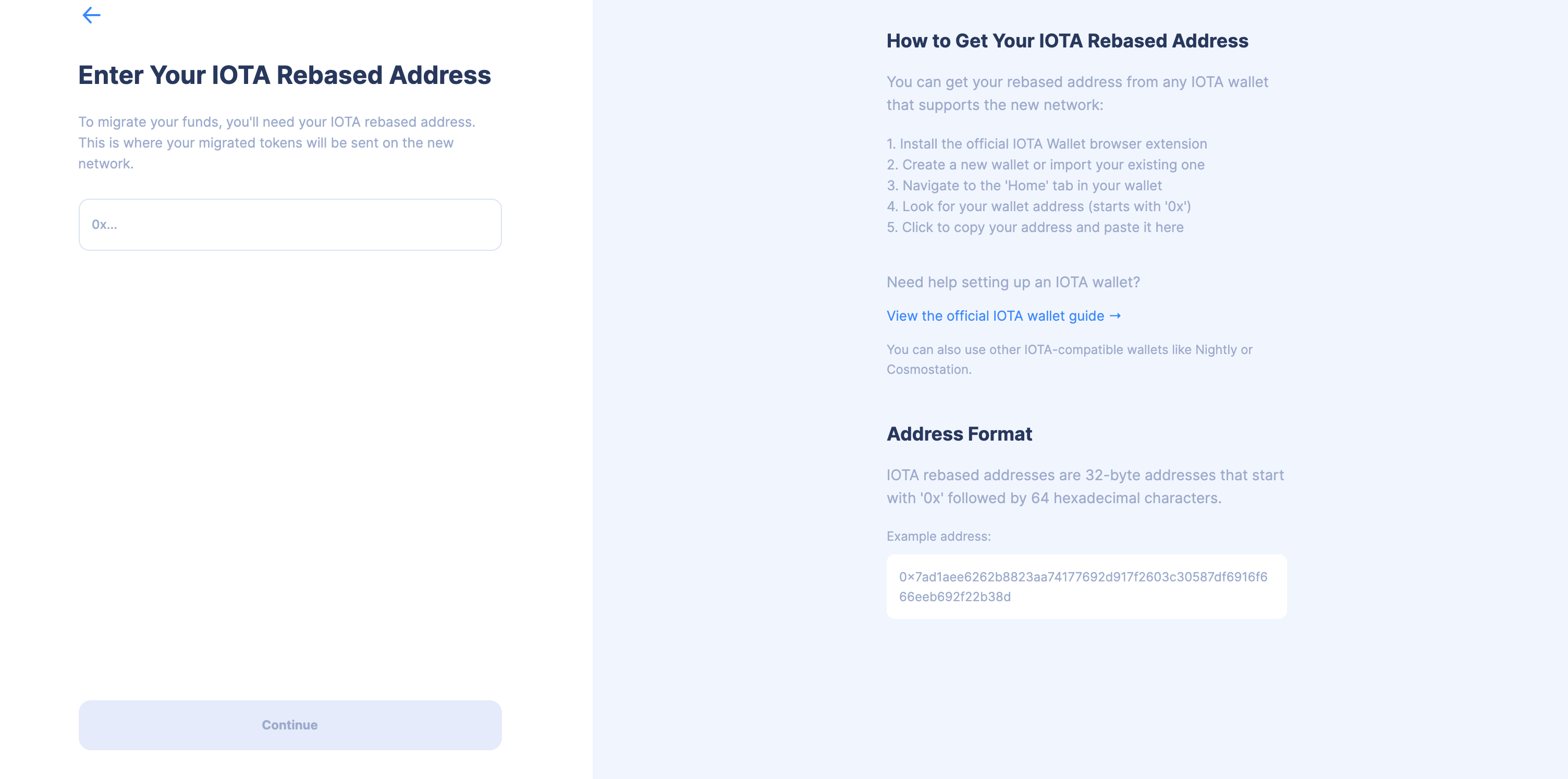 Legacy Migration Tool New Address