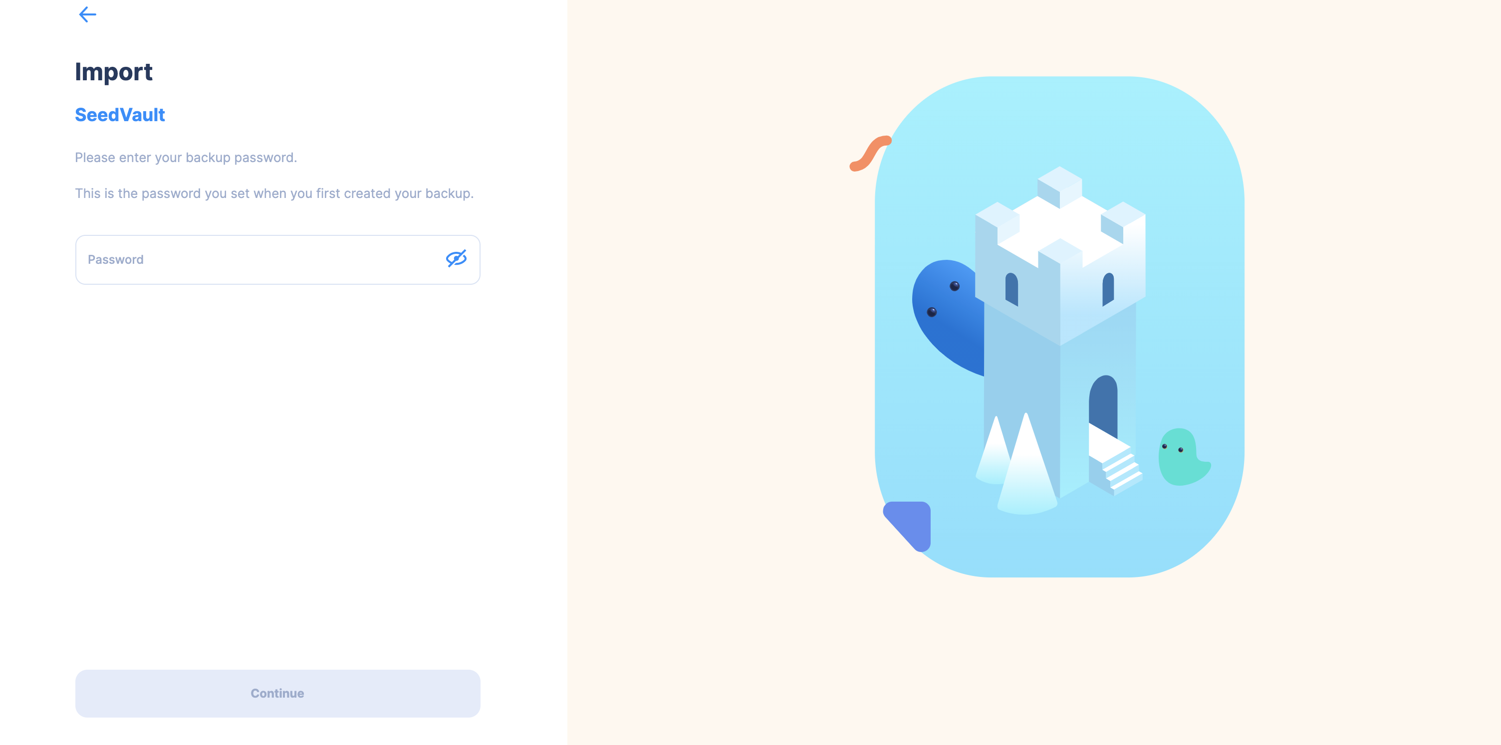 Legacy Migration Tool SeedVault Password